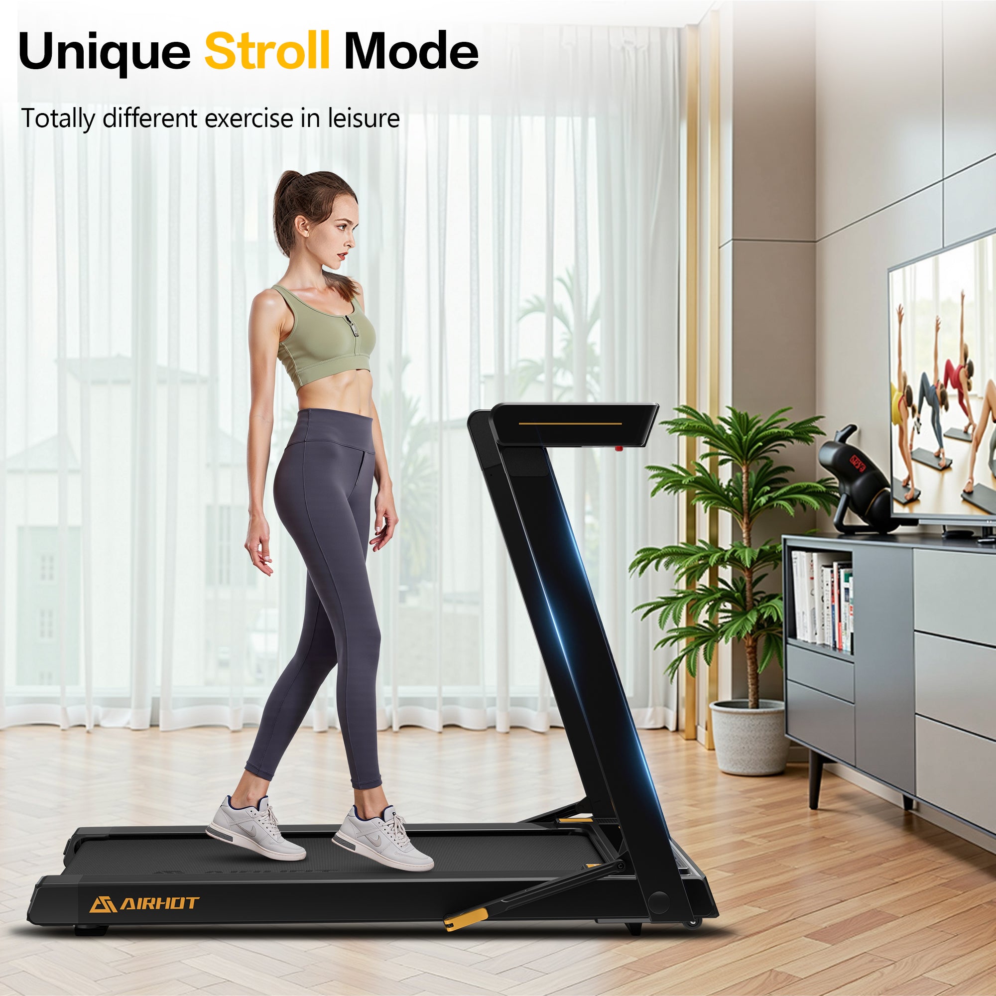 S700 3in1 Folding Treadmill, 300LBS Weight Capacity, 3.0HP Under Desk Treadmil for Home Office, Portable Folding Treadmil with Remote Control & LED Touch Display