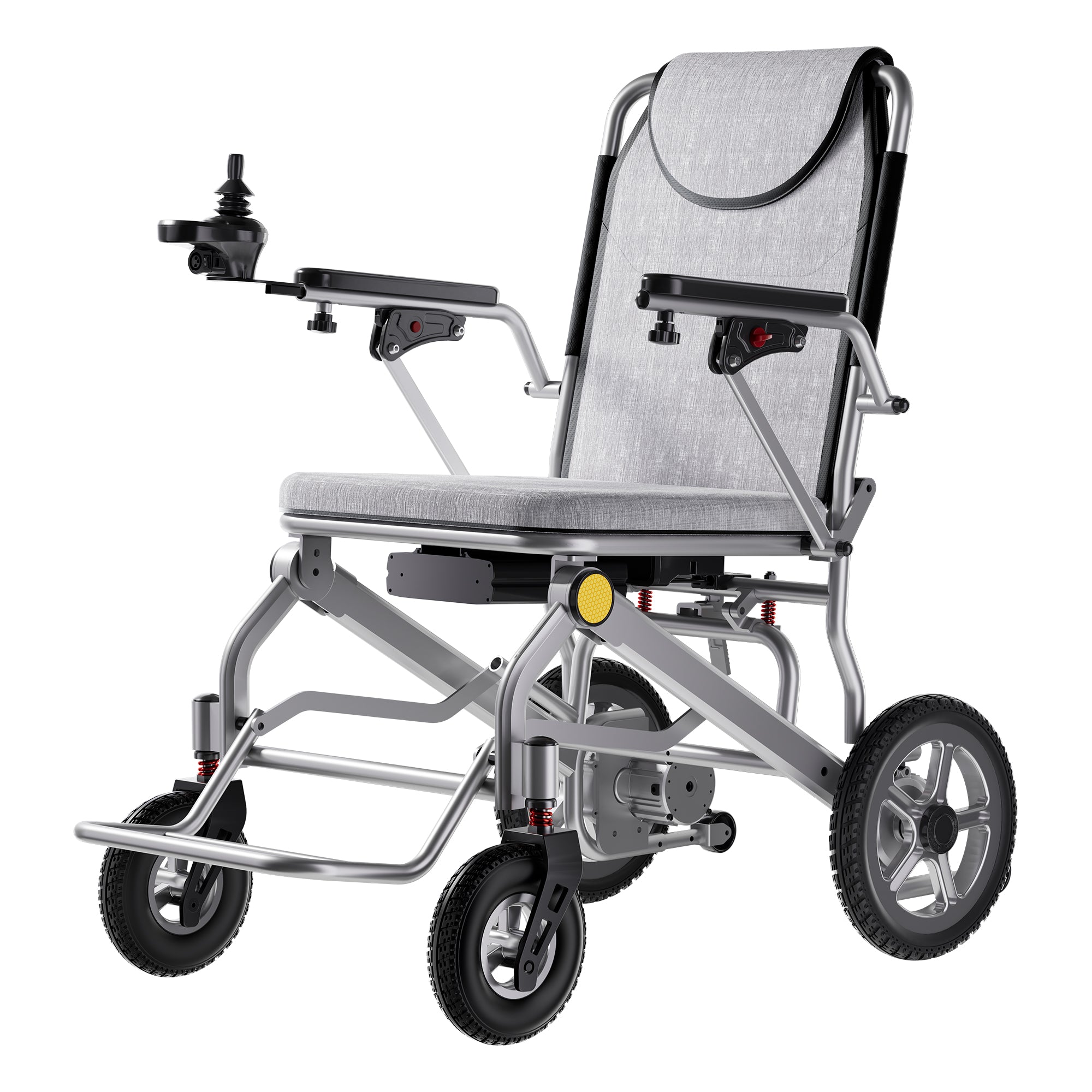 32 Miles Long Travel Range Lightweight Electric Wheelchairs for Adults, Only 36lbs, Foldable All Terrain Motorized Wheelchair for Seniors, Compact Power Wheelchairs, Brushless Dual Motors