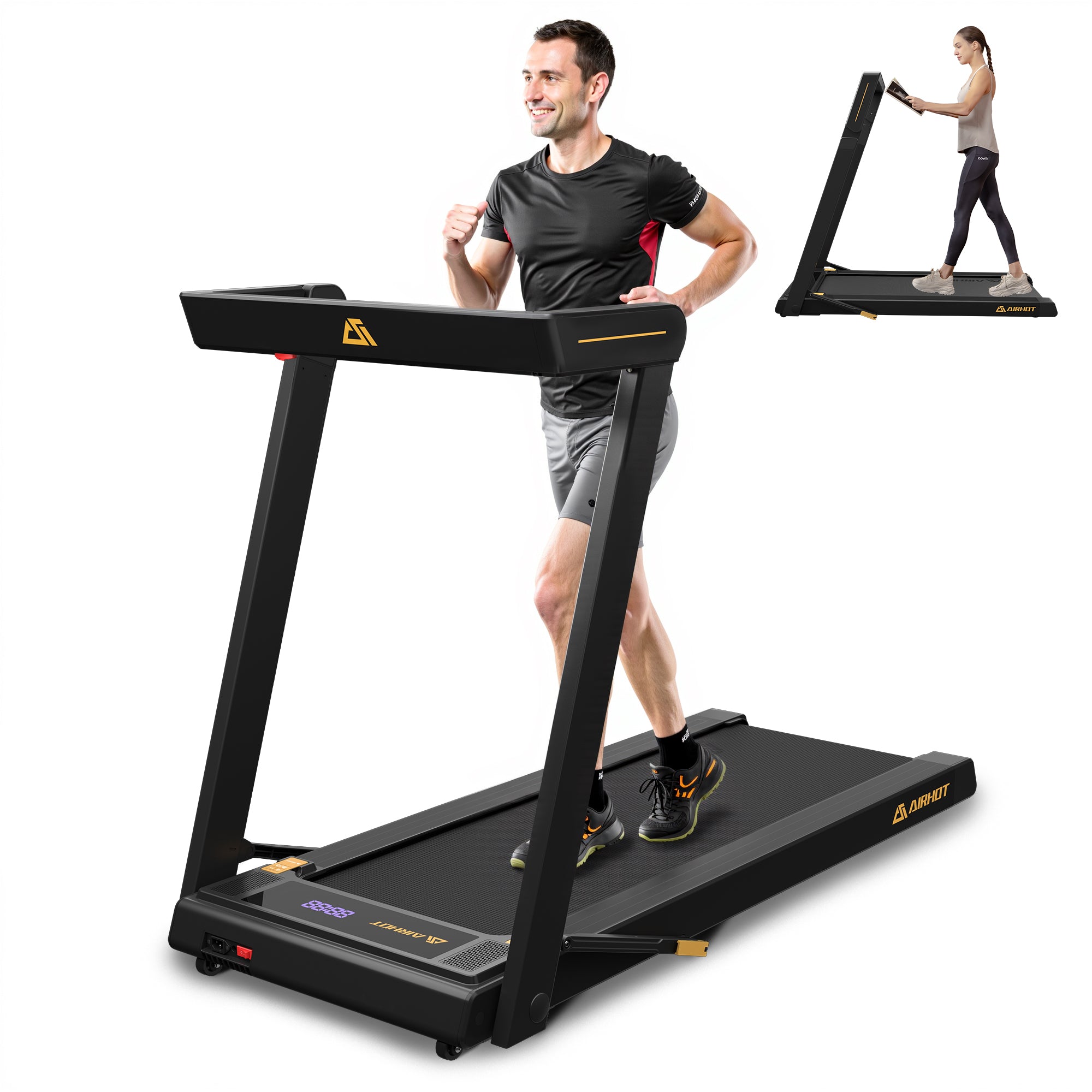 S700 3in1 Folding Treadmill, 300LBS Weight Capacity, 3.0HP Under Desk Treadmil for Home Office, Portable Folding Treadmil with Remote Control & LED Touch Display