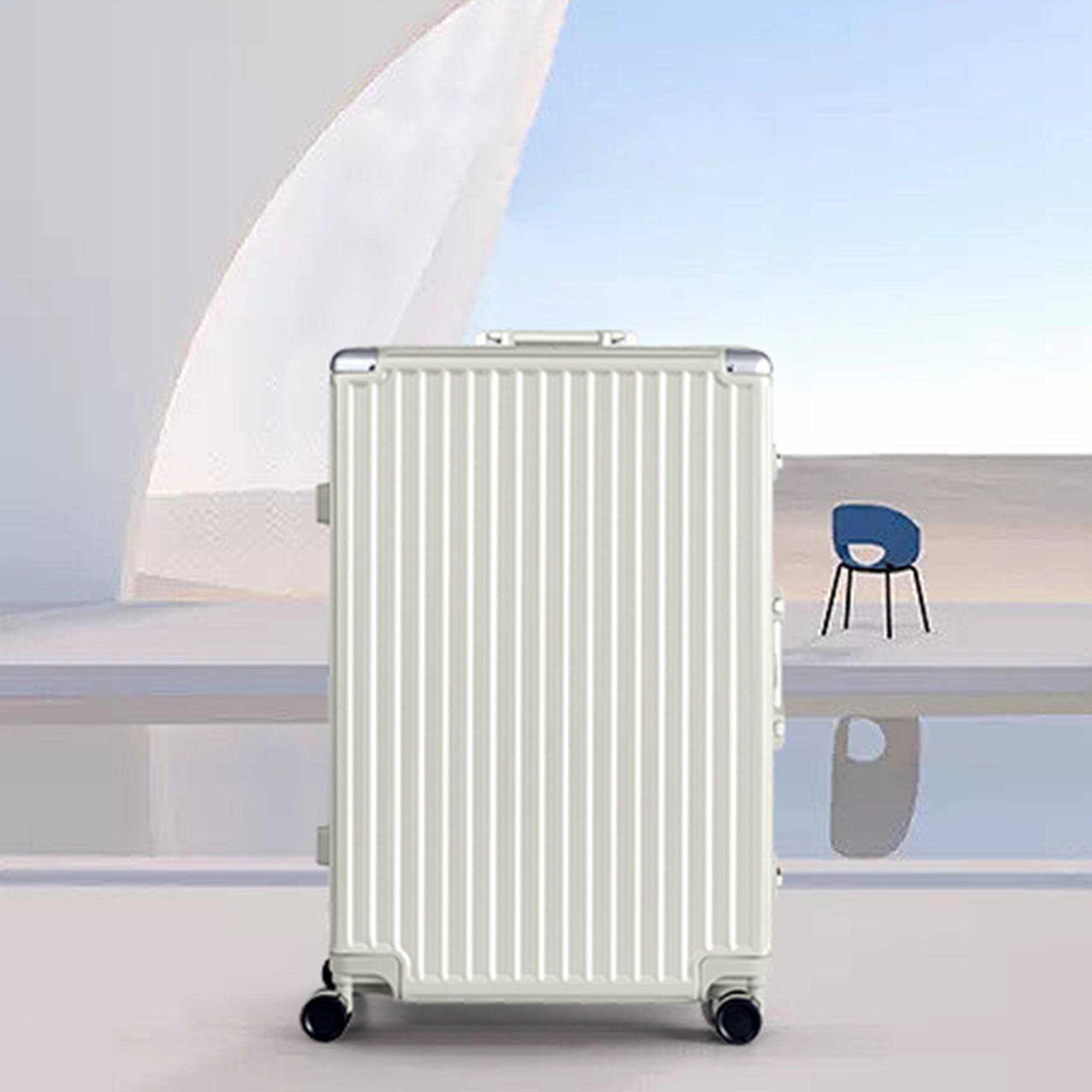 AnyZip Luggage Aluminium Frame Suitcase PC ABS Hard Shell TSA Lock No Zipper 28In