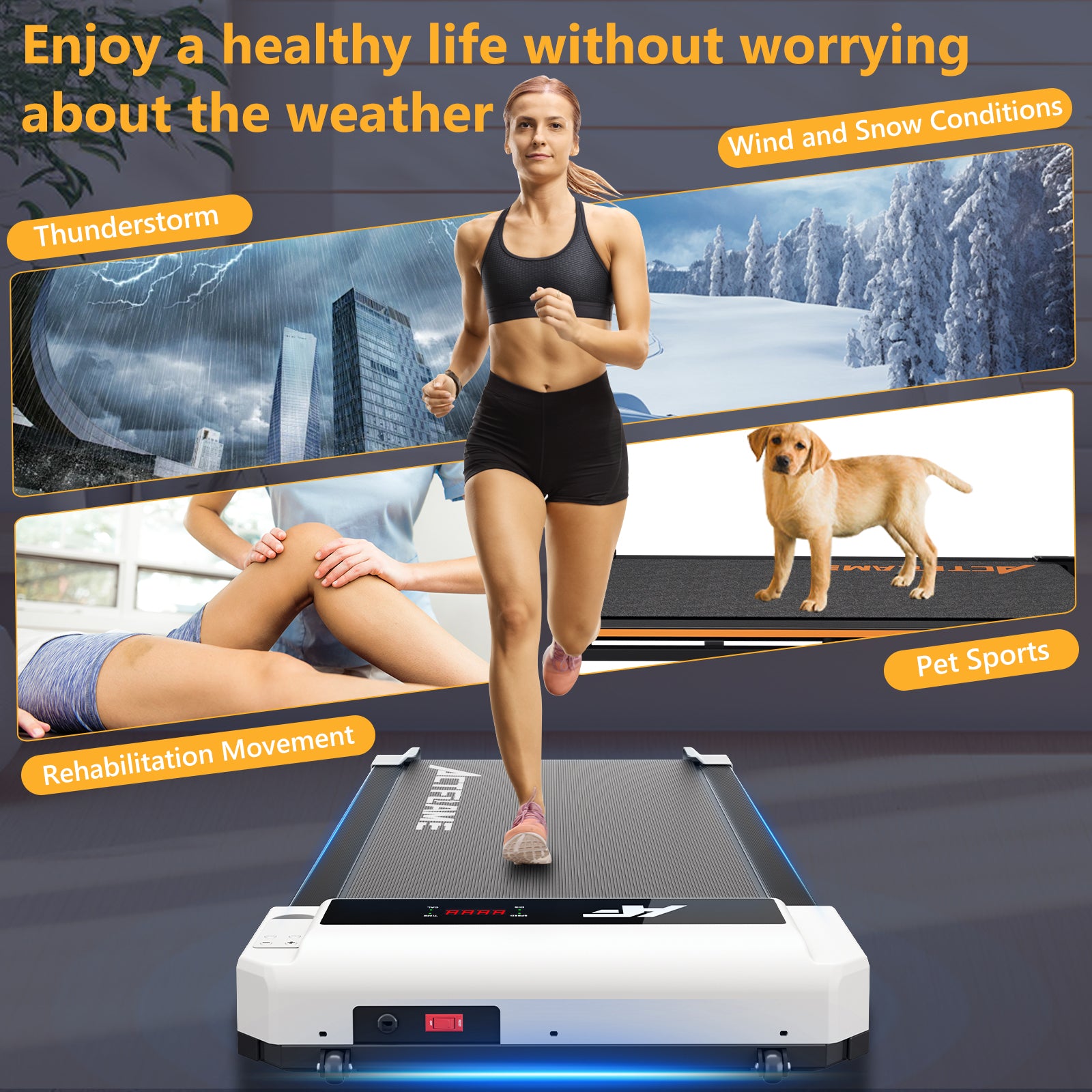 AIRHOT TM200 2-in-1 Portable Treadmill