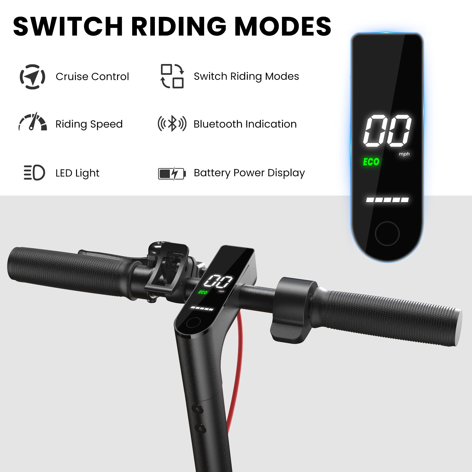 Electric Scooter for Adults, Aluminum Frame 19MPH & 20° Hill Climb, 15-21 Mile Range with Cruise Control, Dual Braking System & 8.5" Solid Tires, 300LB Bearing Foldable Commuter Scooter for Teen Adult