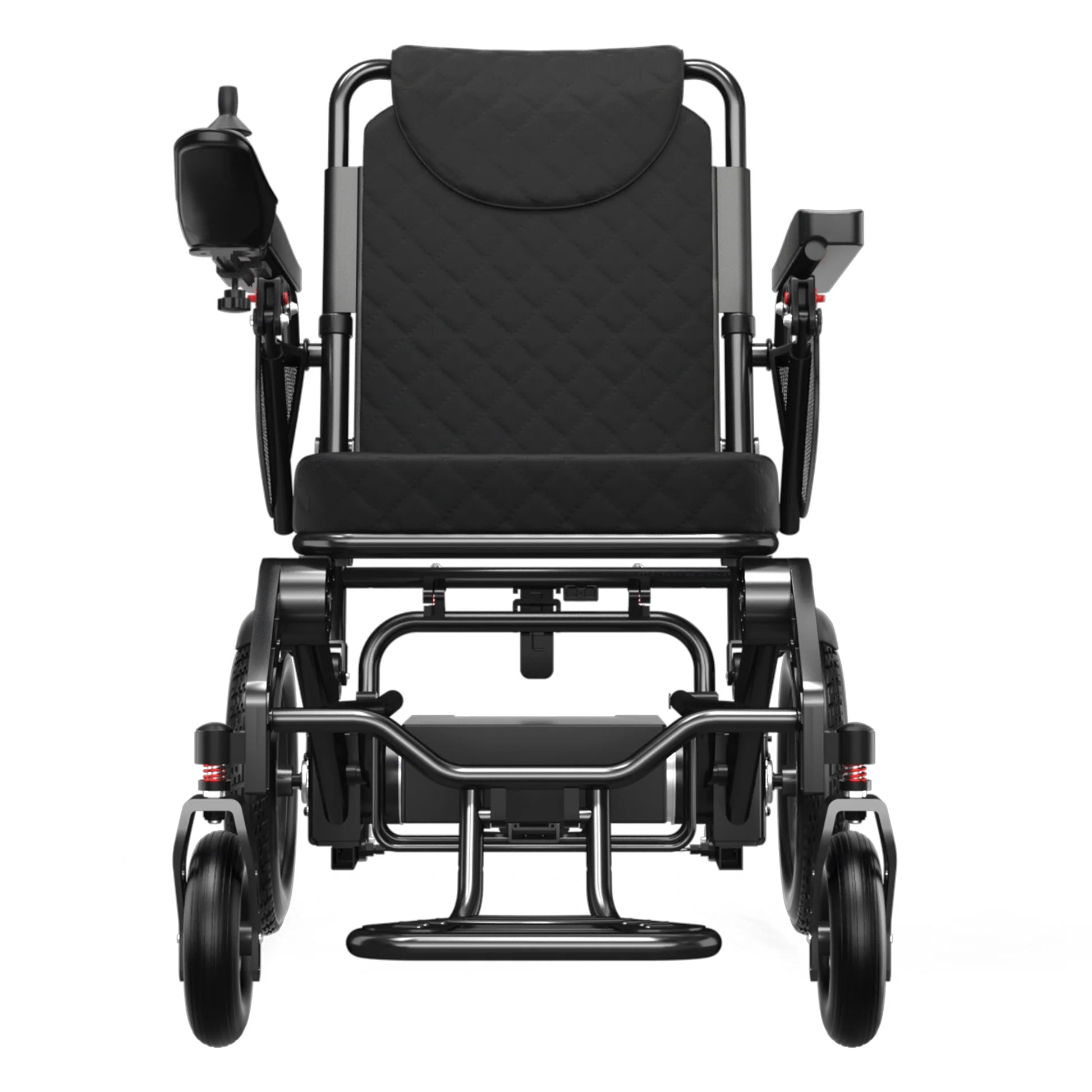 Reinforced Frame 350LBS Weight Capacity Foldable Electric Wheelchair, 16+ Miles Long Range, Thickened Seat Cushion & Removable Lithium Battery, EABS Brake System