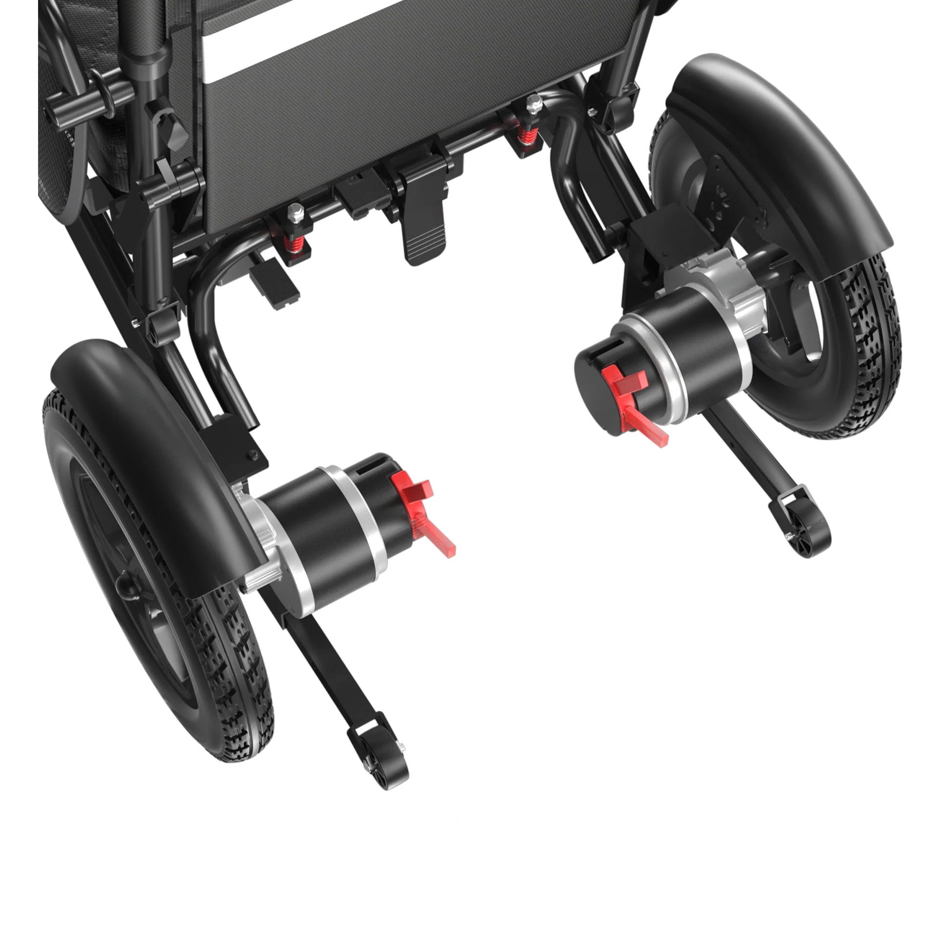 Reinforced Frame 350LBS Weight Capacity Foldable Electric Wheelchair, 16+ Miles Long Range, Thickened Seat Cushion & Removable Lithium Battery, EABS Brake System