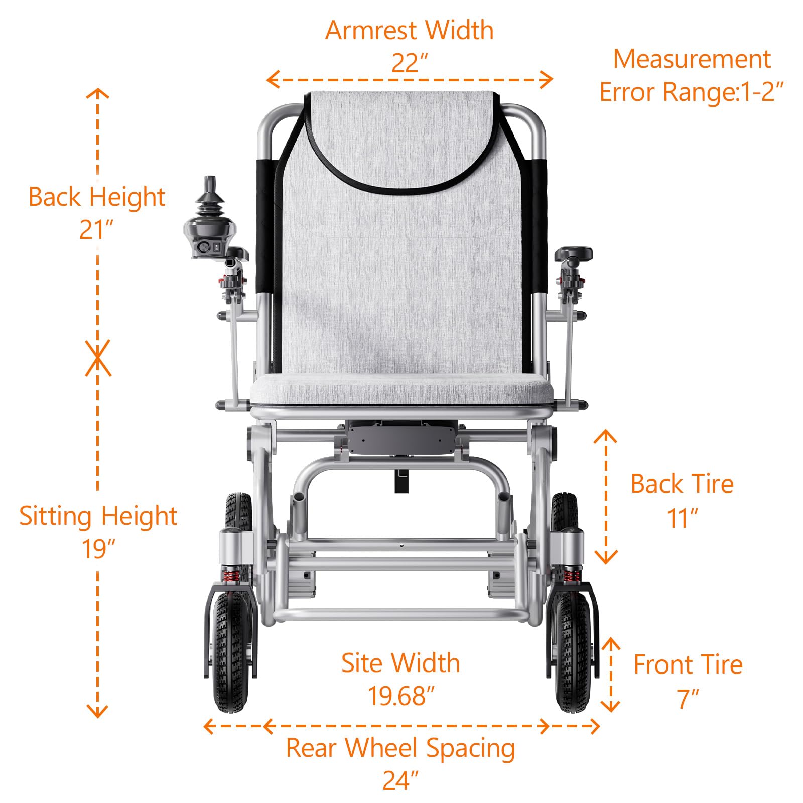 32 Miles Long Travel Range Lightweight Electric Wheelchairs for Adults, Only 36lbs, Foldable All Terrain Motorized Wheelchair for Seniors, Compact Power Wheelchairs, Brushless Dual Motors