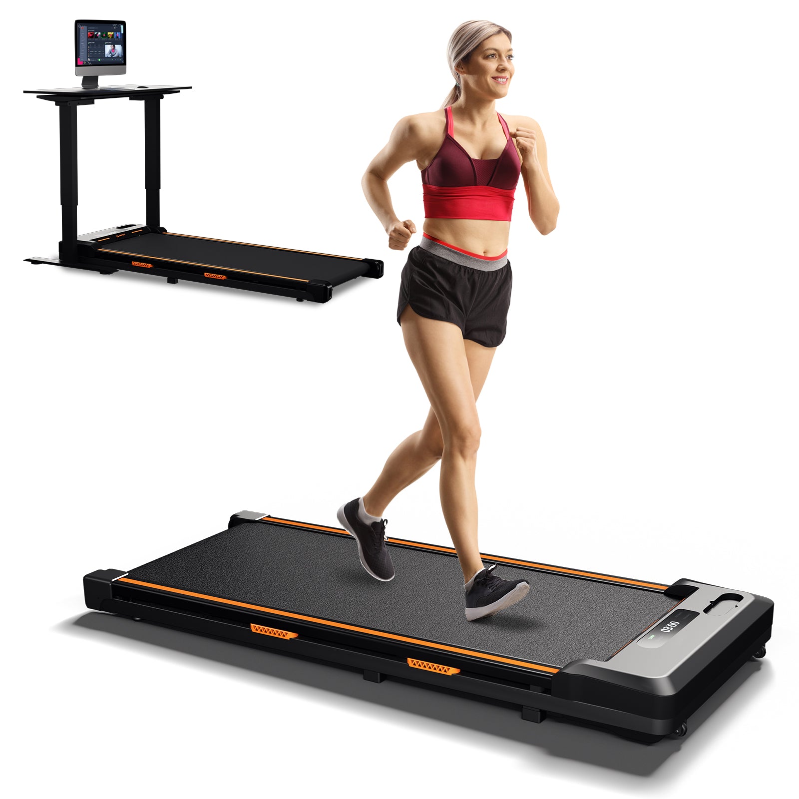 AIRHOT TM400 Under Desk Treadmill, Walking and Jogging 2-in-1 Walking Pad