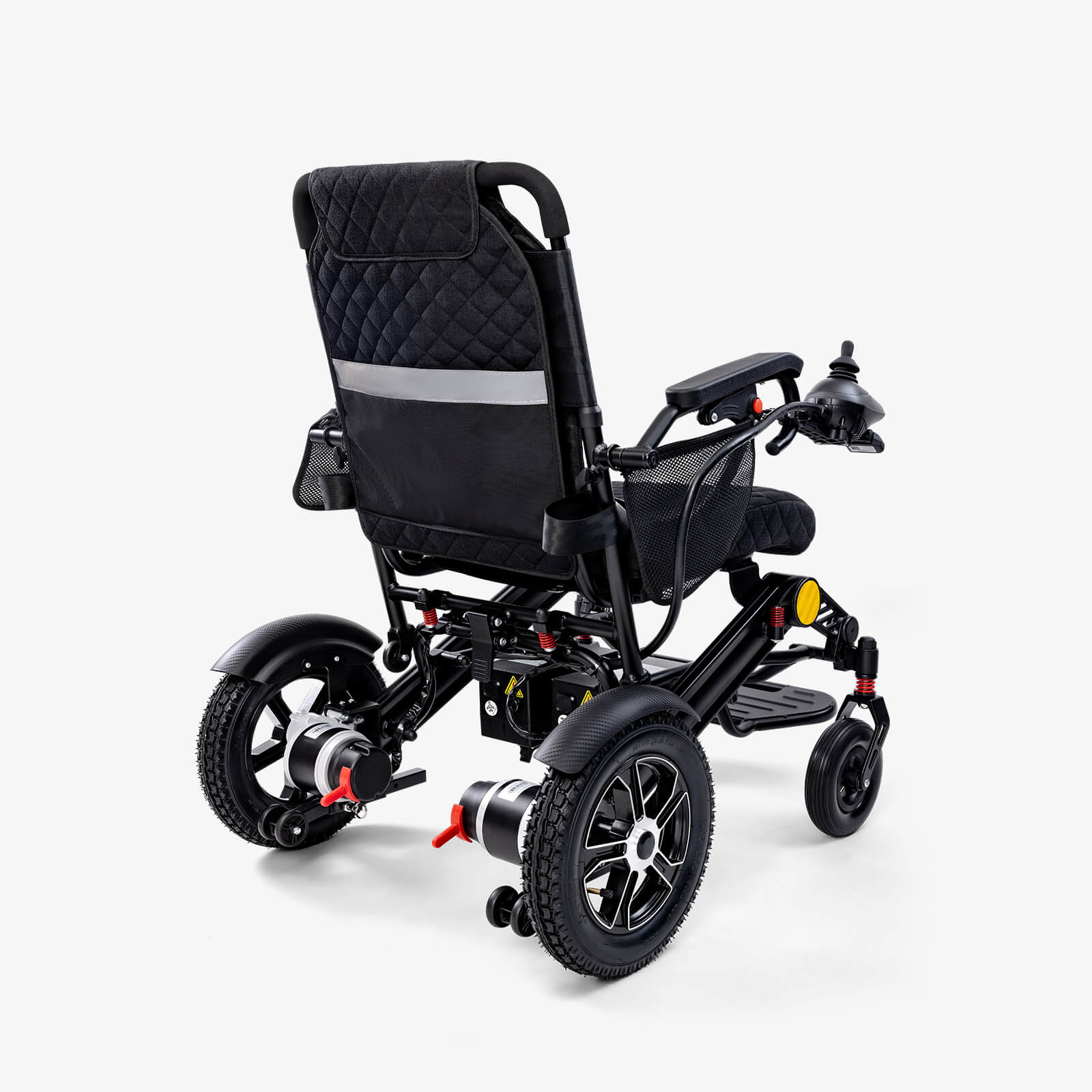 Reinforced Frame 350LBS Weight Capacity Foldable Electric Wheelchair, 16+ Miles Long Range, Thickened Seat Cushion & Removable Lithium Battery, EABS Brake System