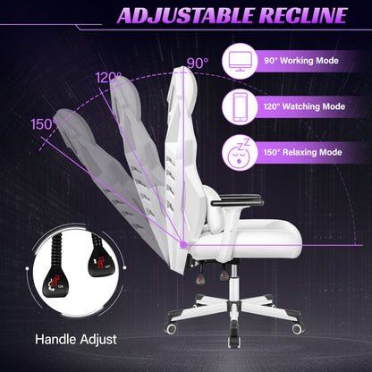 Breathable Racing Style Gaming Chair, Adjustable Backrest, Ergonomic Swivel PC Chair with Lumbar Support