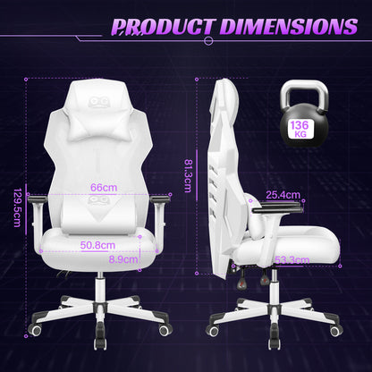 Breathable Racing Style Gaming Chair, Adjustable Backrest, Ergonomic Swivel PC Chair with Lumbar Support