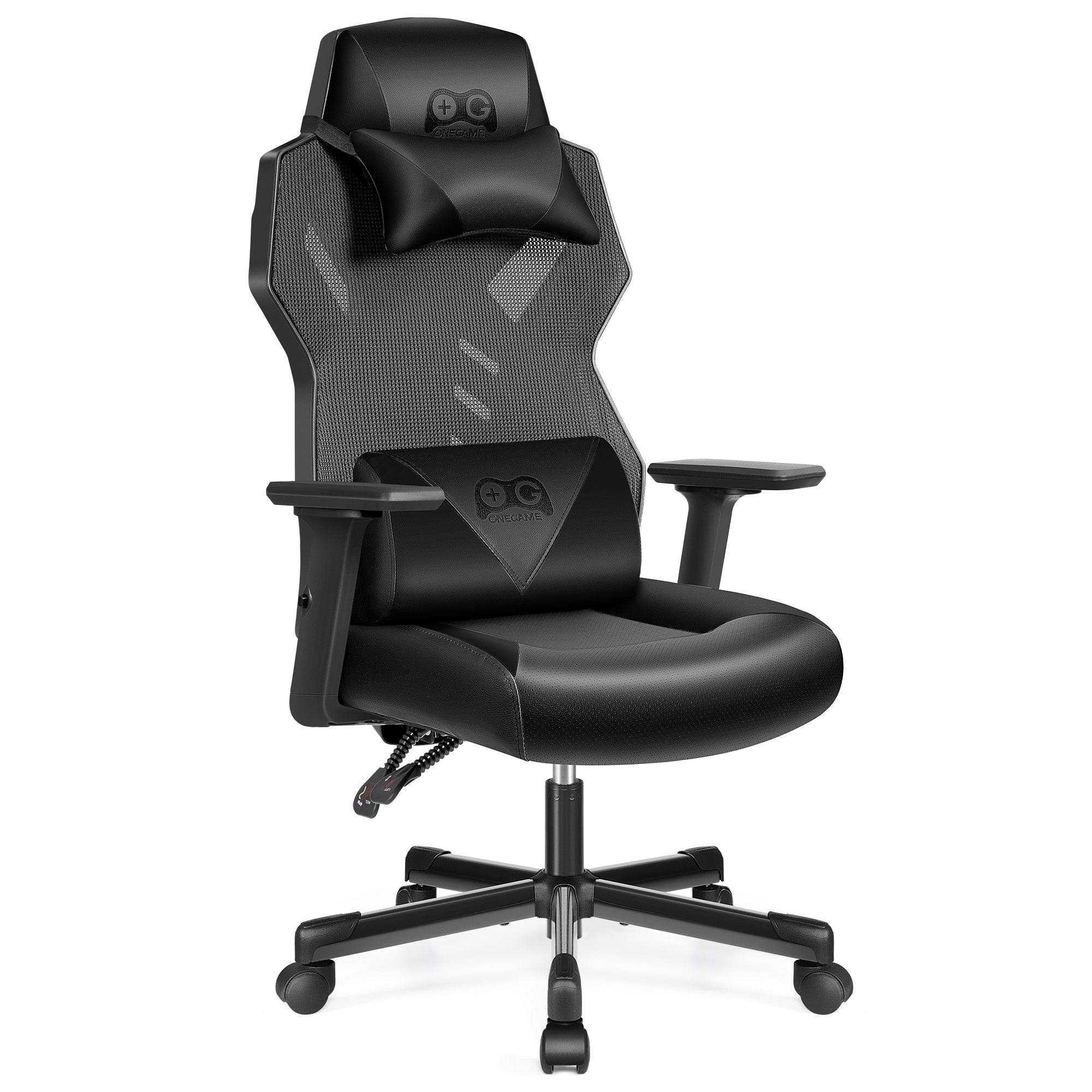 Breathable Racing Style Gaming Chair, Adjustable Backrest, Ergonomic Swivel PC Chair with Lumbar Support