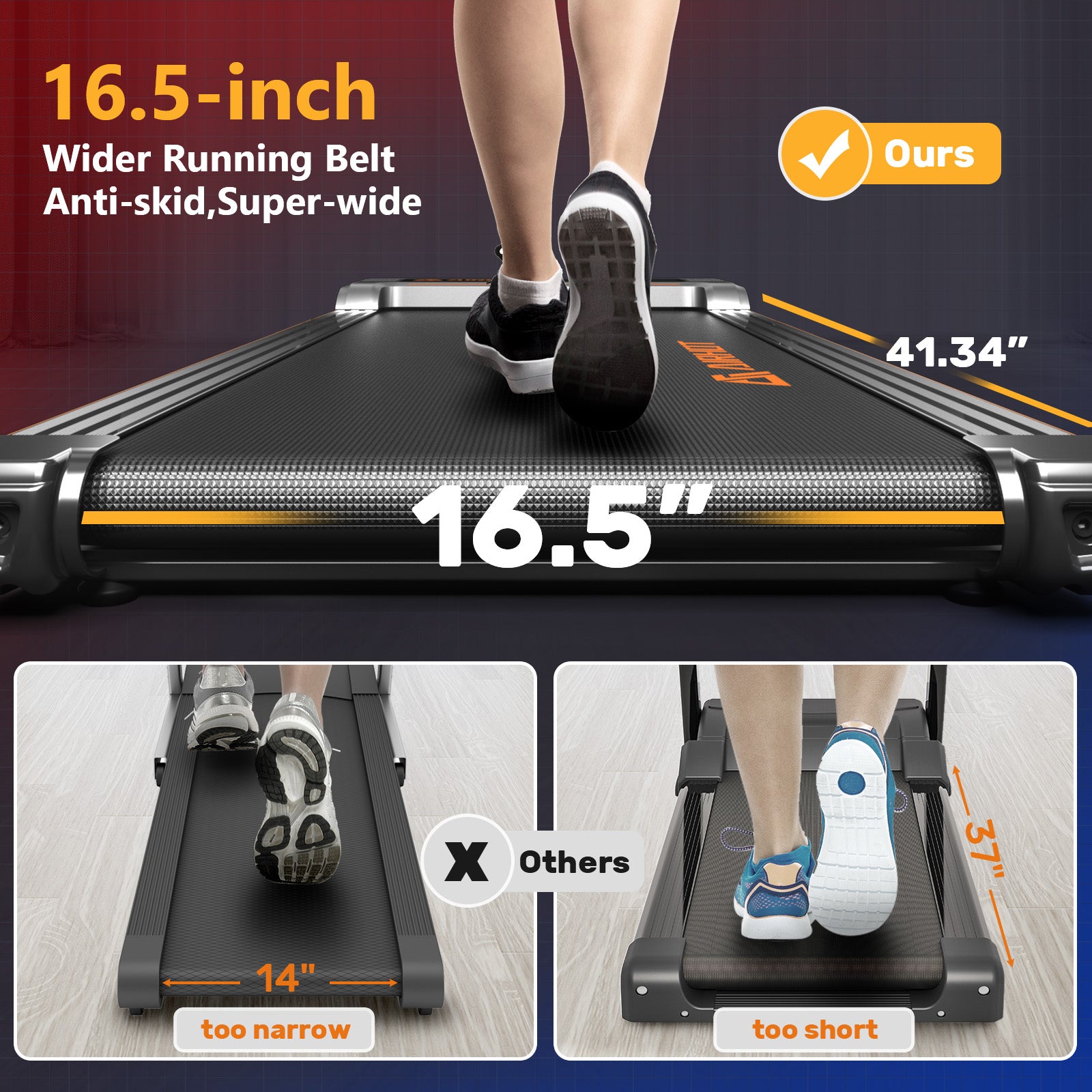 AIRHOT P2-C Walking Pad Treadmill with Remote Control and LED Display