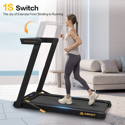 S700 3in1 Folding Treadmill, 300LBS Weight Capacity, 3.0HP Under Desk Treadmil for Home Office, Portable Folding Treadmil with Remote Control & LED Touch Display