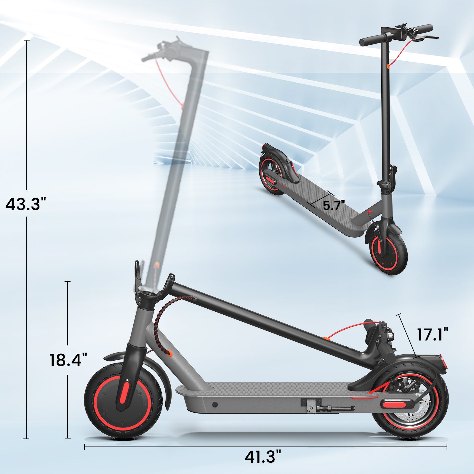Electric Scooter for Adults, Aluminum Frame 19MPH & 20° Hill Climb, 15-21 Mile Range with Cruise Control, Dual Braking System & 8.5" Solid Tires, 300LB Bearing Foldable Commuter Scooter for Teen Adult