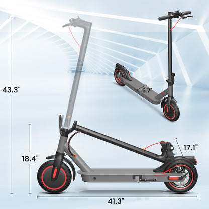 Electric Scooter for Adults, Aluminum Frame 19MPH & 20° Hill Climb, 15-21 Mile Range with Cruise Control, Dual Braking System & 8.5" Solid Tires, 300LB Bearing Foldable Commuter Scooter for Teen Adult