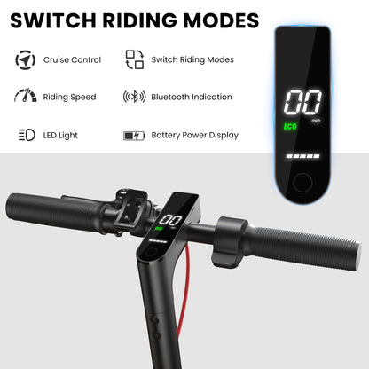 Electric Scooter for Adults, Aluminum Frame 19MPH & 20° Hill Climb, 15-21 Mile Range with Cruise Control, Dual Braking System & 8.5" Solid Tires, 300LB Bearing Foldable Commuter Scooter for Teen Adult