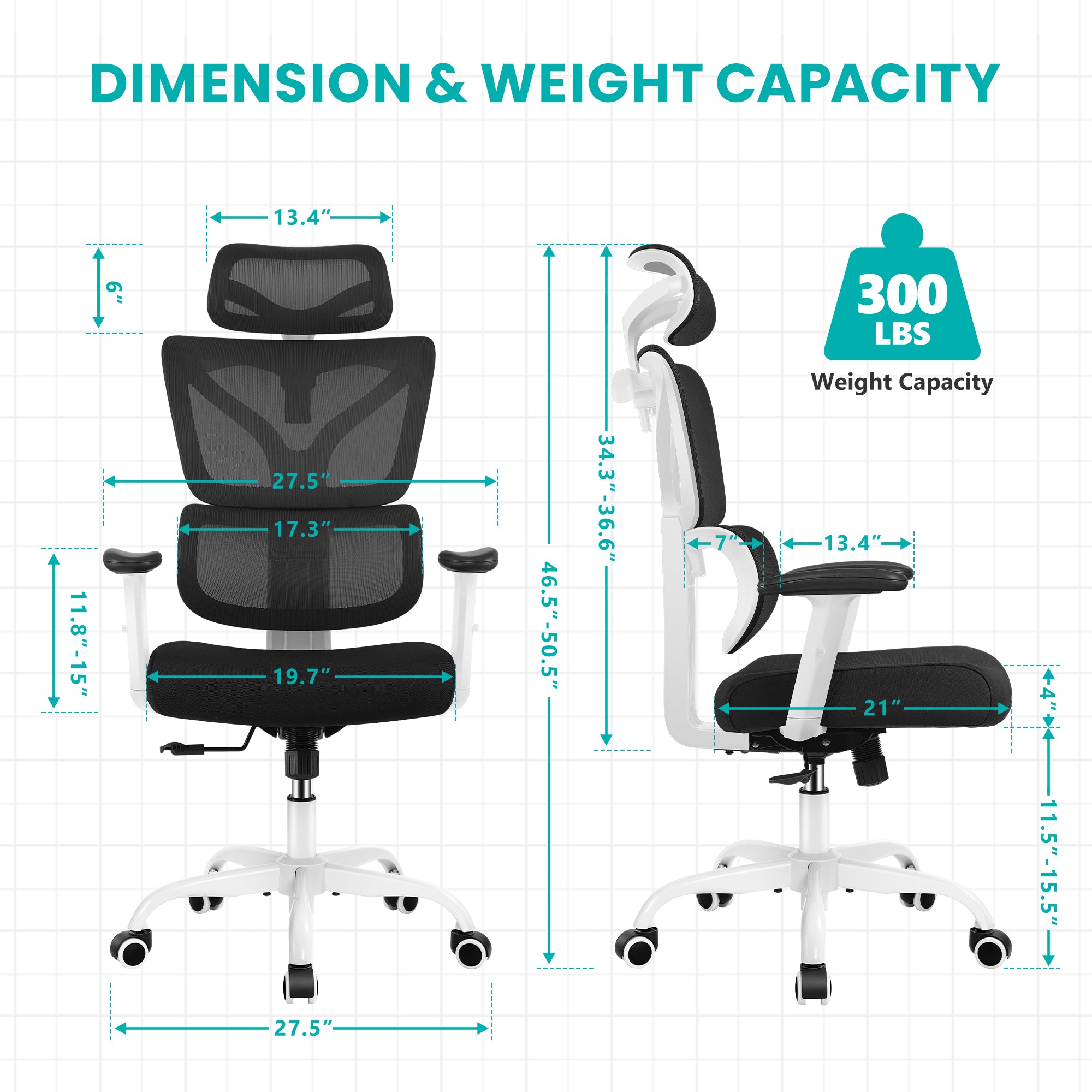 Ergonomic Office Chair with Reclining Function, Adjustable Armrests, and High-Density Sponge Support