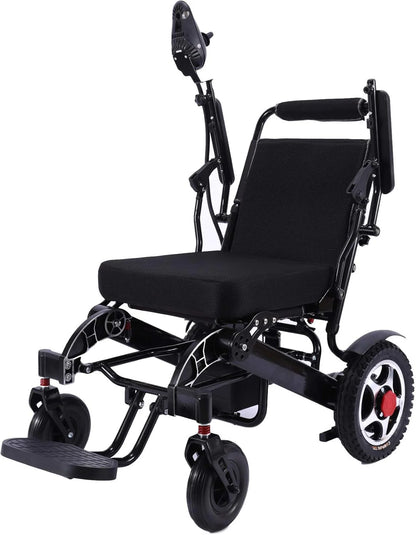 Reinforced Frame 350LBS Weight Capacity Foldable Electric Wheelchair, 16+ Miles Long Range, Thickened Seat Cushion & Removable Lithium Battery, EABS Brake System