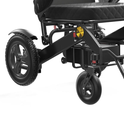 Reinforced Frame 350LBS Weight Capacity Foldable Electric Wheelchair, 16+ Miles Long Range, Thickened Seat Cushion & Removable Lithium Battery, EABS Brake System