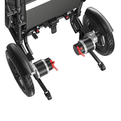 Reinforced Frame 350LBS Weight Capacity Foldable Electric Wheelchair, 16+ Miles Long Range, Thickened Seat Cushion & Removable Lithium Battery, EABS Brake System