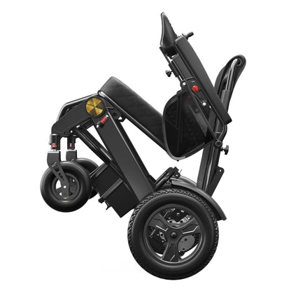 Reinforced Frame 350LBS Weight Capacity Foldable Electric Wheelchair, 16+ Miles Long Range, Thickened Seat Cushion & Removable Lithium Battery, EABS Brake System