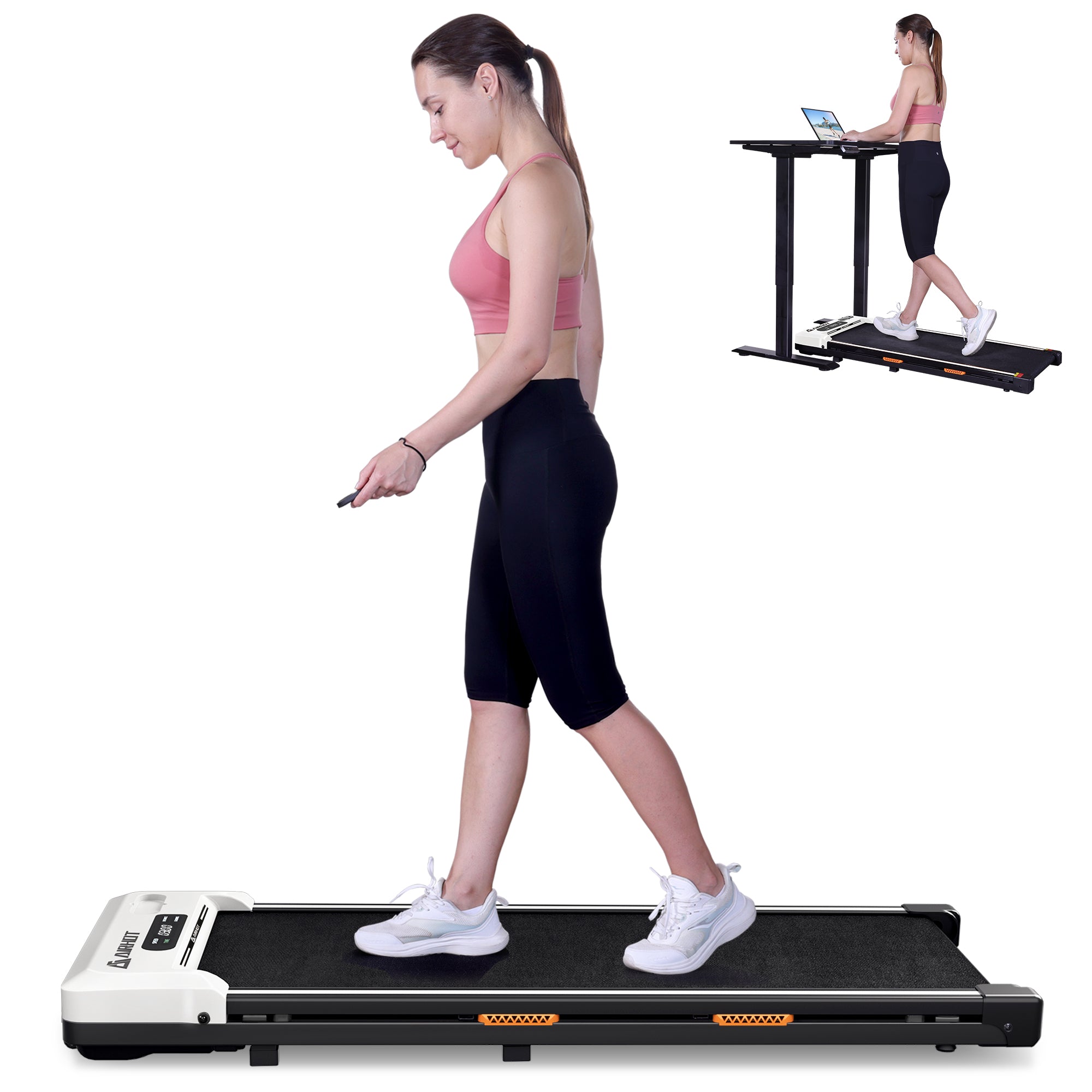 AIRHOT TM400 Under Desk Treadmill, Walking and Jogging 2-in-1 Walking Pad