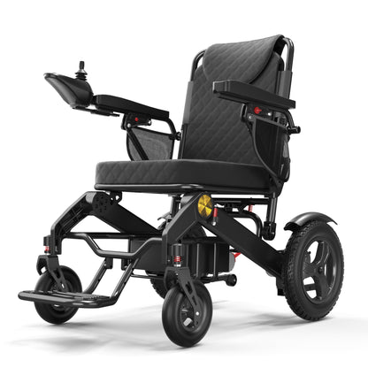 Reinforced Frame 350LBS Weight Capacity Foldable Electric Wheelchair, 16+ Miles Long Range, Thickened Seat Cushion & Removable Lithium Battery, EABS Brake System