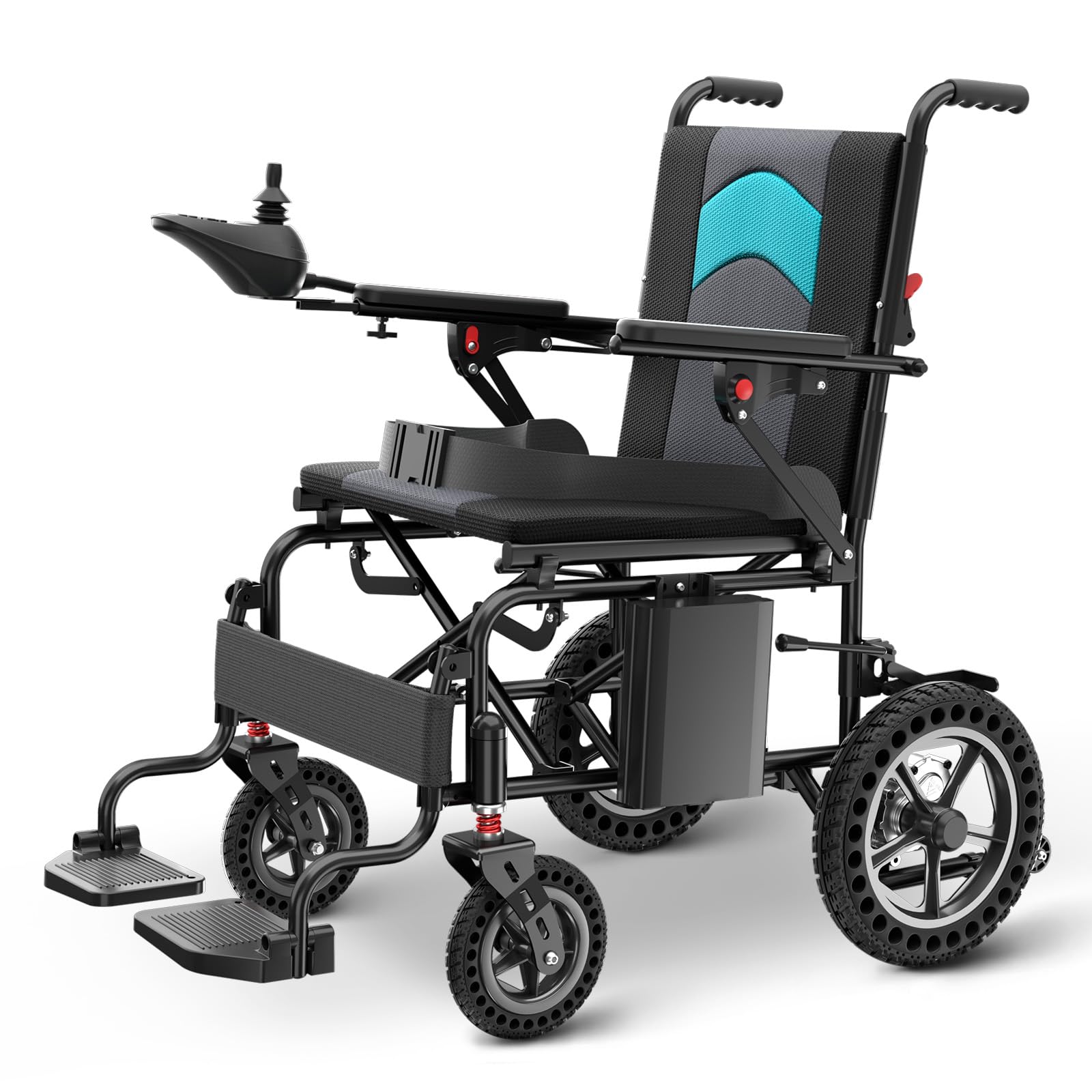 Portable Electric Wheelchair with Aluminum frame Lithium Batteries, Lightweight Only 40lbs, Compact  Motorized Wheelchair for Seniors, All Terrain Power Wheelchair for Adults, Airline Approval