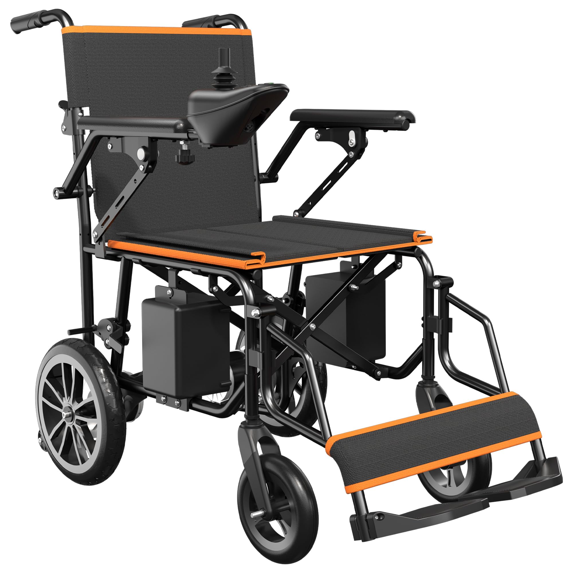 Foldable Power Wheelchair for Home and Travel,15 Miles Long Travel Range, All Terrain Motorized Wheelchair for Seniors Portable